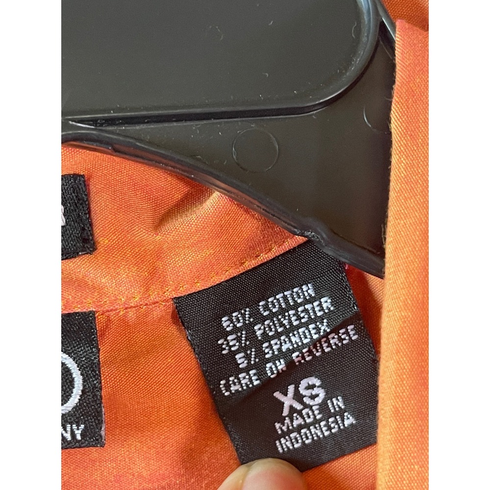 New York & Company City Stretch Orange Sleeveless Button Up Tunic Top XS - Picture 6 of 9